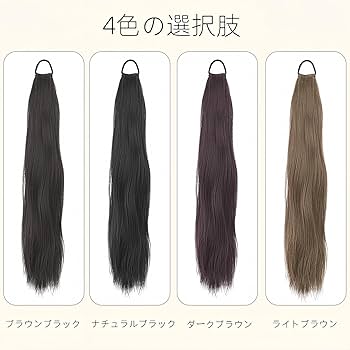 リングエクステ【2本】×ストレート ポニーテール仕様　ブラック×ブロンズ リングエクステ【2本】×ストレート ポニーテール仕様 ブラック